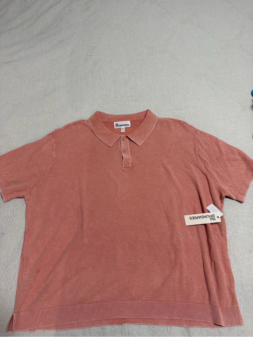 No Boundaries Men's Coral Polo Shirt
